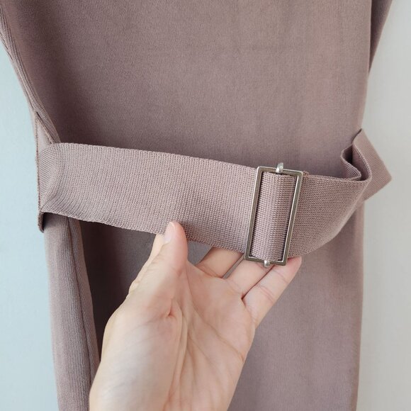 Babaton Aritizia Delmaro Dress Mauve Pink Fitted Bodycon Midi Women's M - Picture 6 of 9